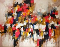 Mashkoor Raza, 48 x 60 Inch, Oil on Canvas, Abstract Painting, AC-MR-716